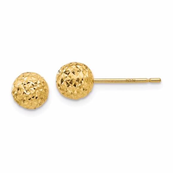 Jewelry - 14K Diamond Cut Ball Post Earrings